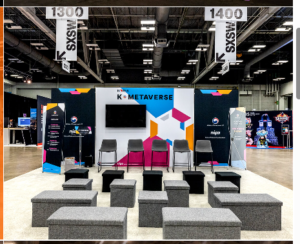 Comfortable seating area in booth design