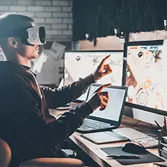 Man using a VR
