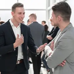 People interacting formally