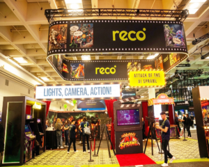 Reco AI 30×40 trade show exhibit with large-format graphics at RSA Conference in San Francisco