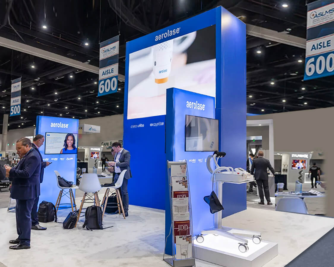 20'x20' Booth Rental for Aerolase Medical at ASLMS, Designed and Built by Exponents in San Diego 20'x20' Booth Rental for Aerolase Medical at ASLMS, Designed and Built by Exponents in San Diego