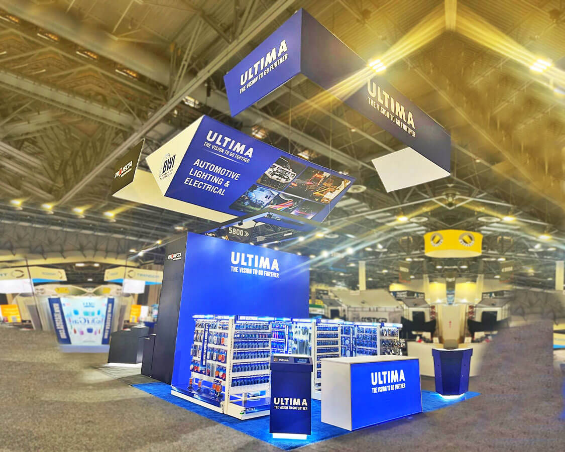 20x30 Trade Show Exhibit Rental for Ultima at AAPEX, Designed and Built by Exponents in Las Vegas 20x30 Trade Show Exhibit Rental for Ultima at AAPEX, Designed and Built by Exponents in Las Vegas