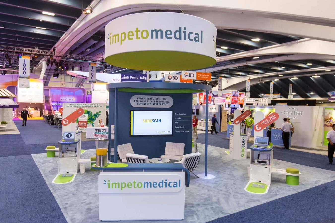 20×20 Trade Show Exhibit for Impeto Medical at AAD, Designed and Built By Exponents in San Francisco, CA