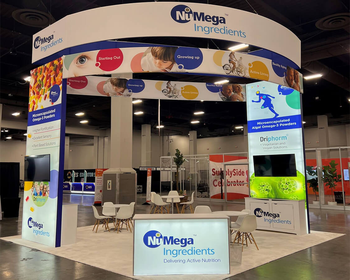 Nu-Mega - 20'x20' Trade show booth rental at Supply Side West