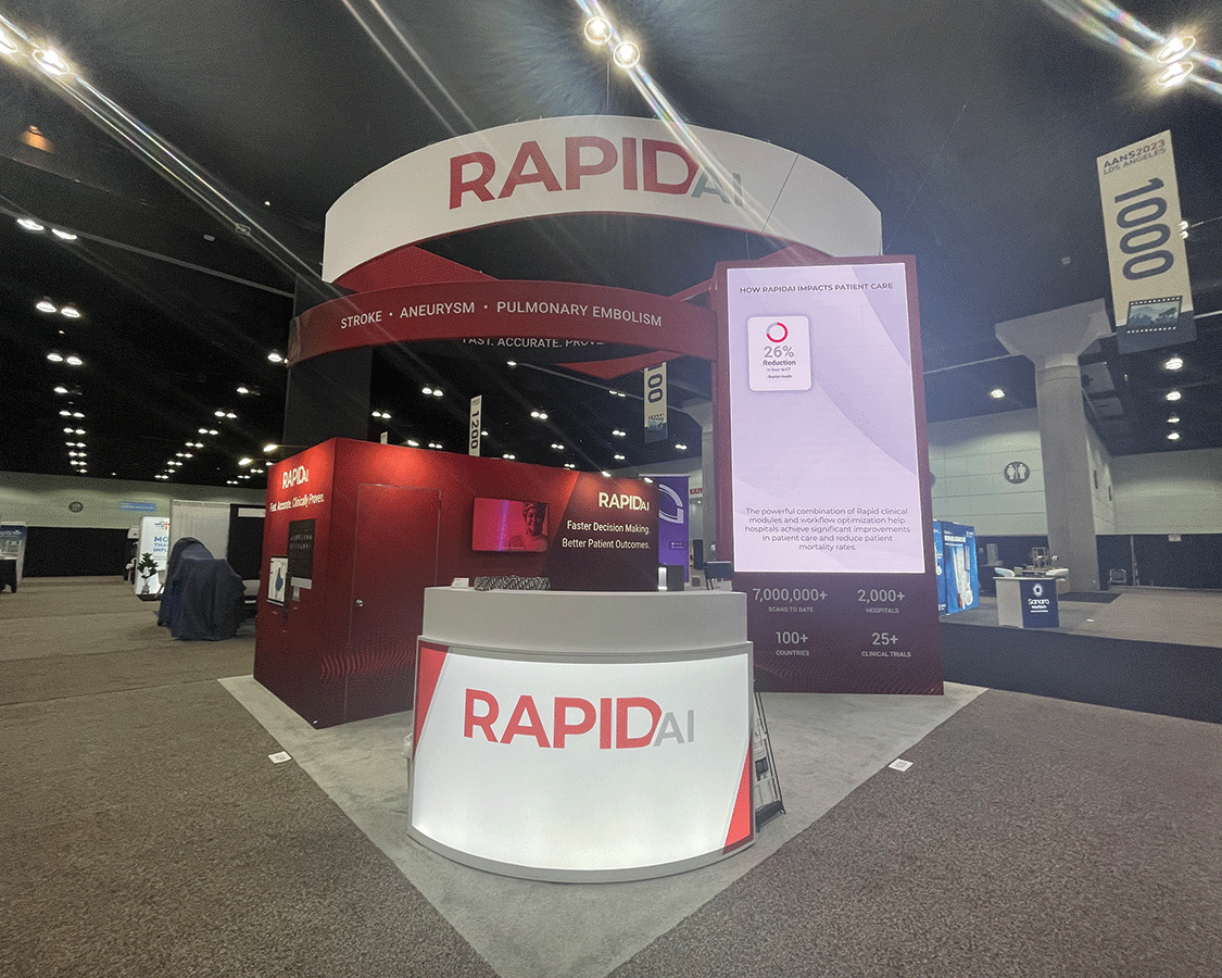 20×20 Trade Show Booth Rentals for Rapid at AANS Show, Designed and Built By Exponents in Los Angeles 20×20 Trade Show Booth Rentals for Rapid at AANS Show, Designed and Built By Exponents in Los Angeles