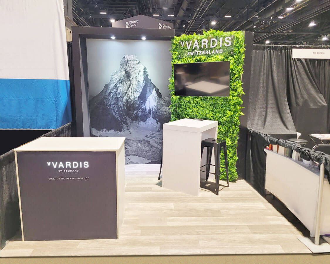 10x10 Trade Show Display for Vvardis at CDS Winter Meeting, Designed and Built by Exponents in Chicago 10x10 Trade Show Display for Vvardis at CDS Winter Meeting, Designed and Built by Exponents in Chicago