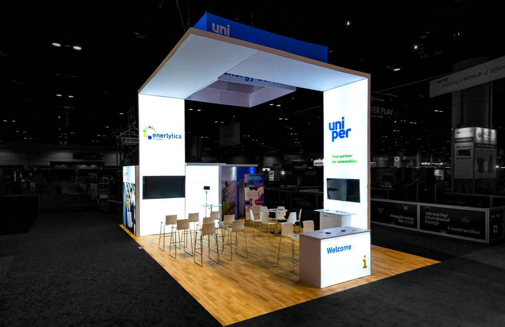 20×30 Exhibits Booth Rental for Uniper at Powergen, Designed and Built by Exponents in Orlando