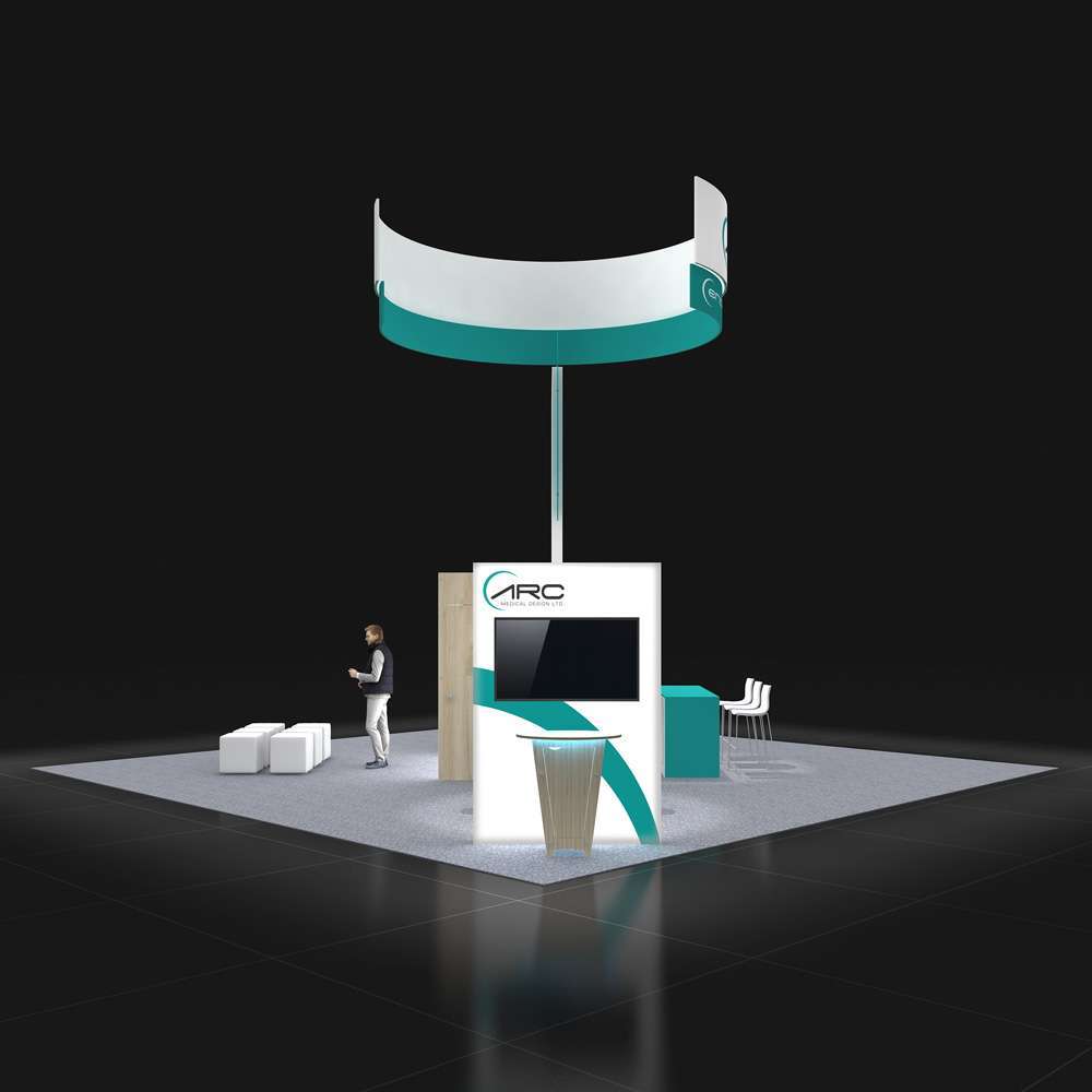 Left Side Perspective View – RLU3030 71: Attractive 30x30 Rental Exhibits for Trade Show Marketing