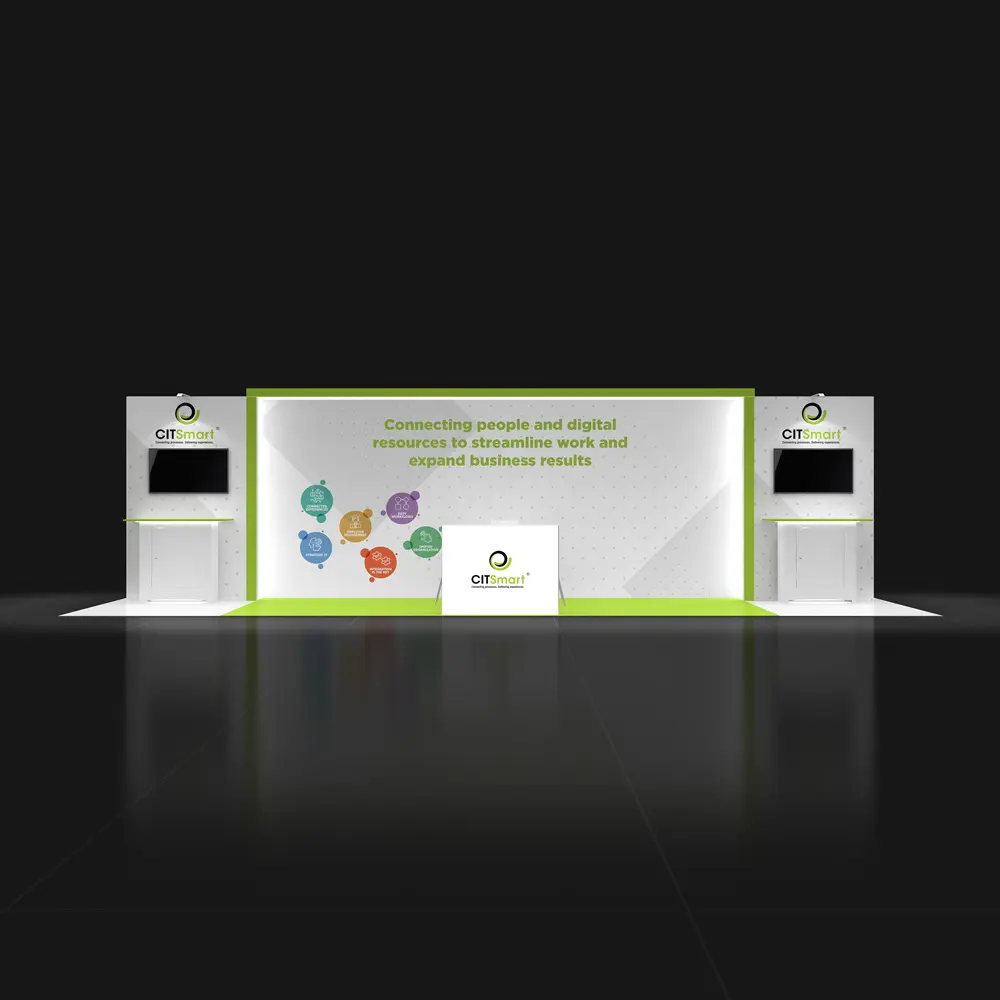 Front View - RLU1030 26: Head-Turning 10x30 Trade Show Booth Design Concept