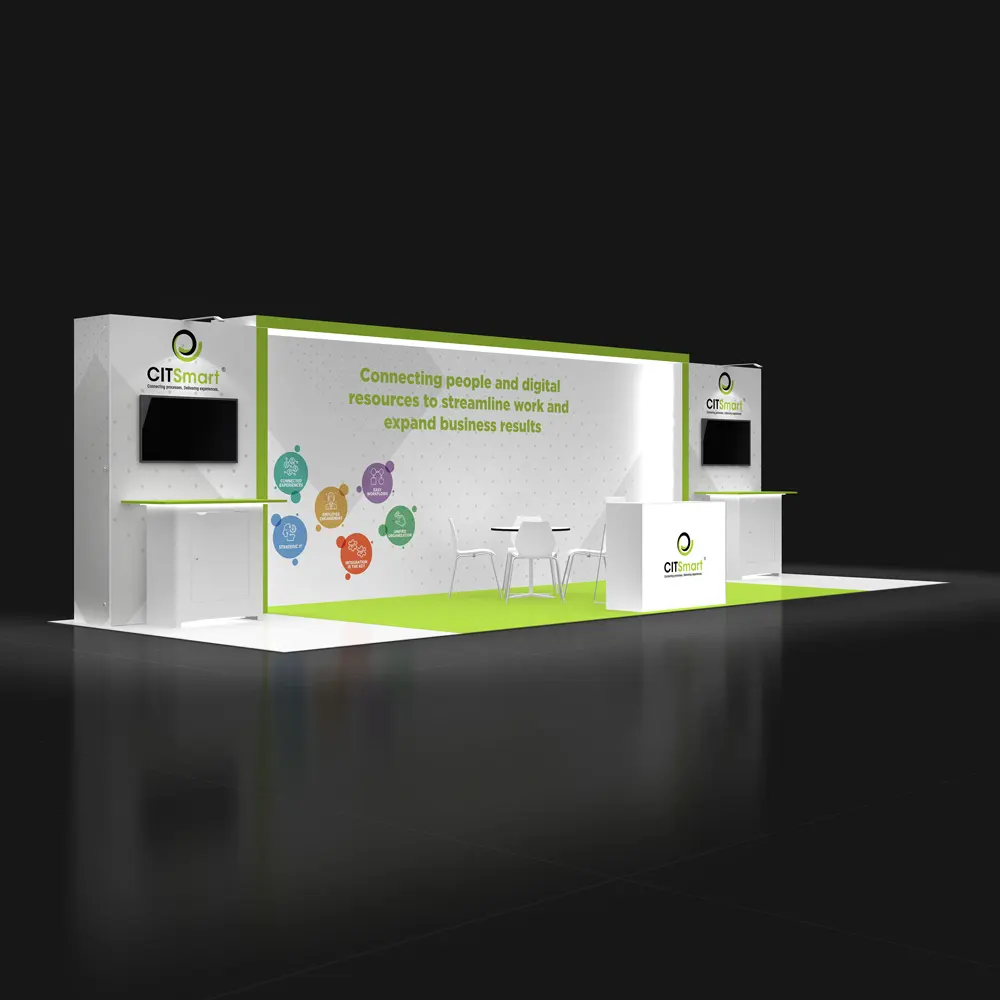 Right Side Perspective View - RLU1030 26: Stunning 10x30 Custom Trade Show Exhibit Rental Experience