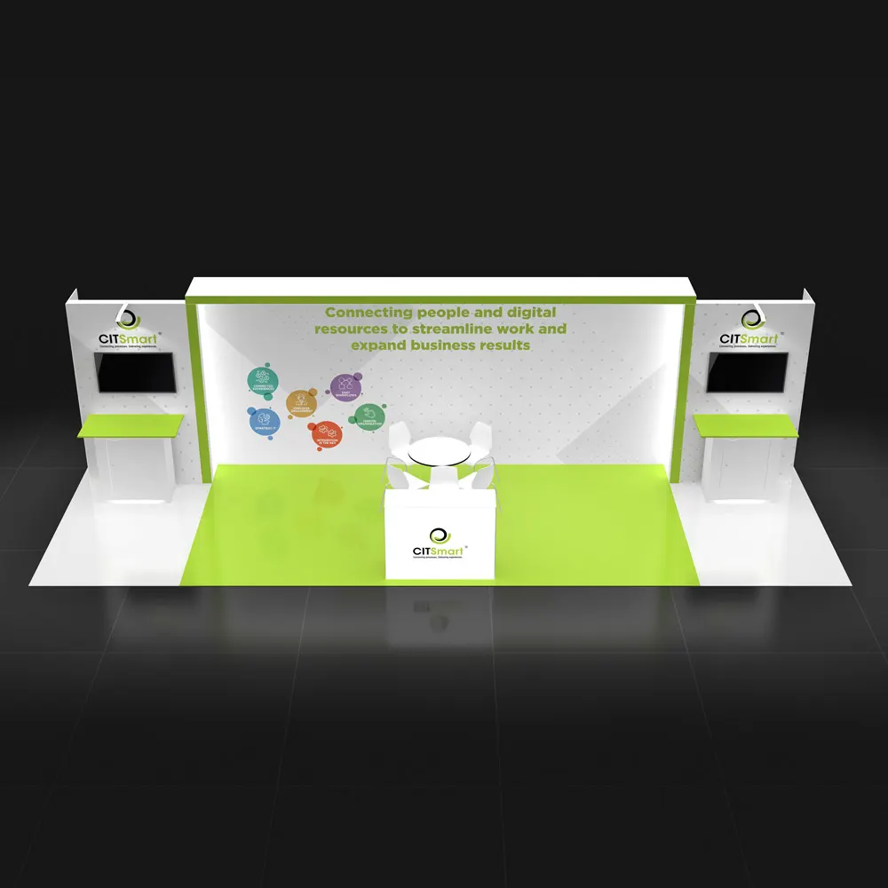 Arial View - RLU1030 26: Smart 10x30 Exhibit Booth for Exhibitors