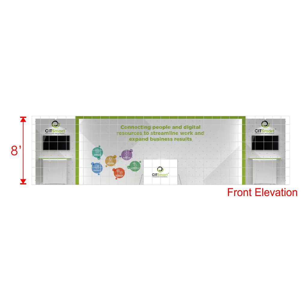 Elevation - RLU1030 26: Bold 10x30 Rent a Booth Design for Trade Shows