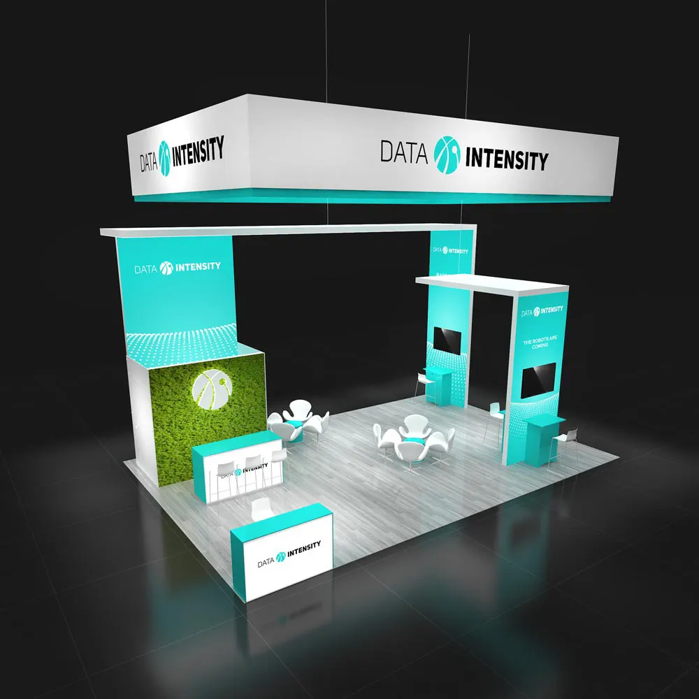 Front Side Top Angle View – RLU2030 153: 20x30 Trade Show Booth Rental