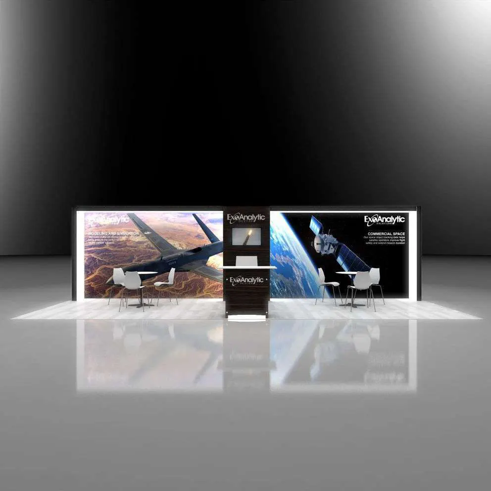 Front View - RLU1030 07: Futuristic 10x30 Rental Exhibits for Bold Brand Statement