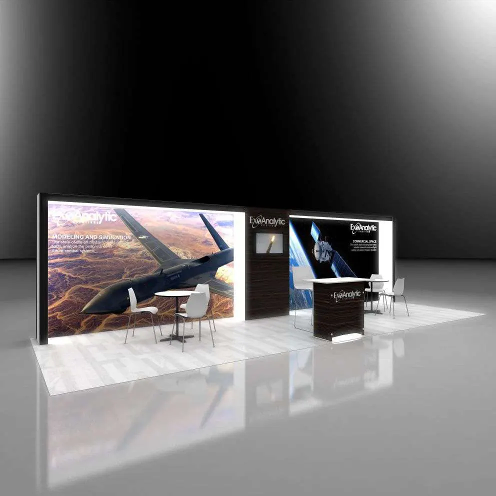 Right Side Perspective View - RLU1030 07: Stylish 10x30 Booth Designs for Visual Brand Presence