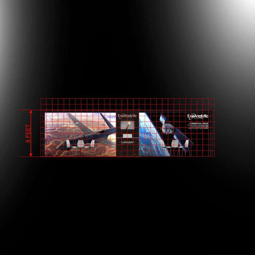 Backlit View - RLU1030 07: Head-Turning 10x30 Trade Show Booth Design Concept