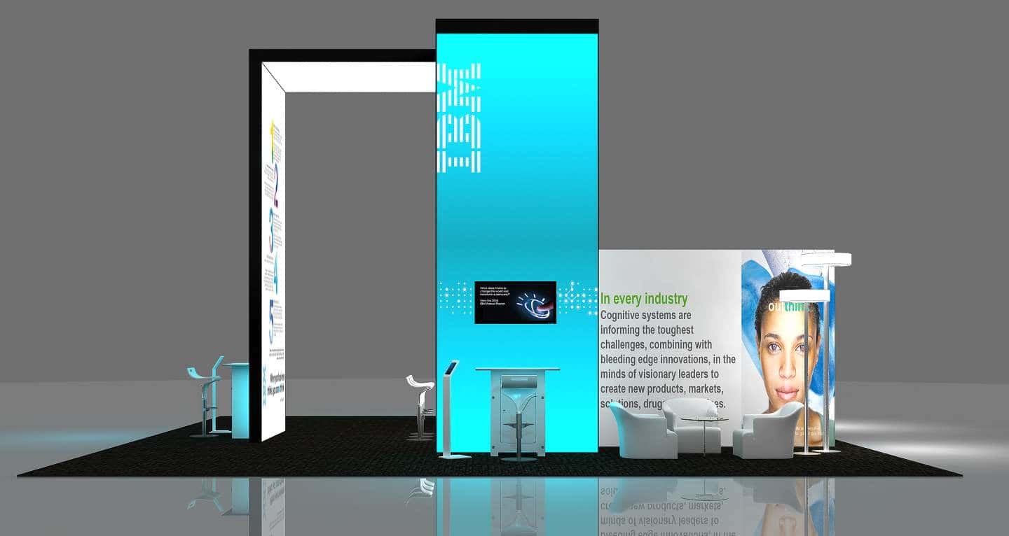 30x30 Trade Show Booth Design - PLU3030 01 | Exponents