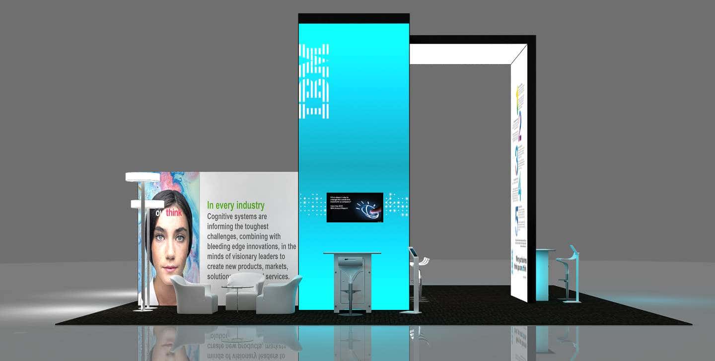 30x30 Trade Show Booth Design - PLU3030 01 | Exponents
