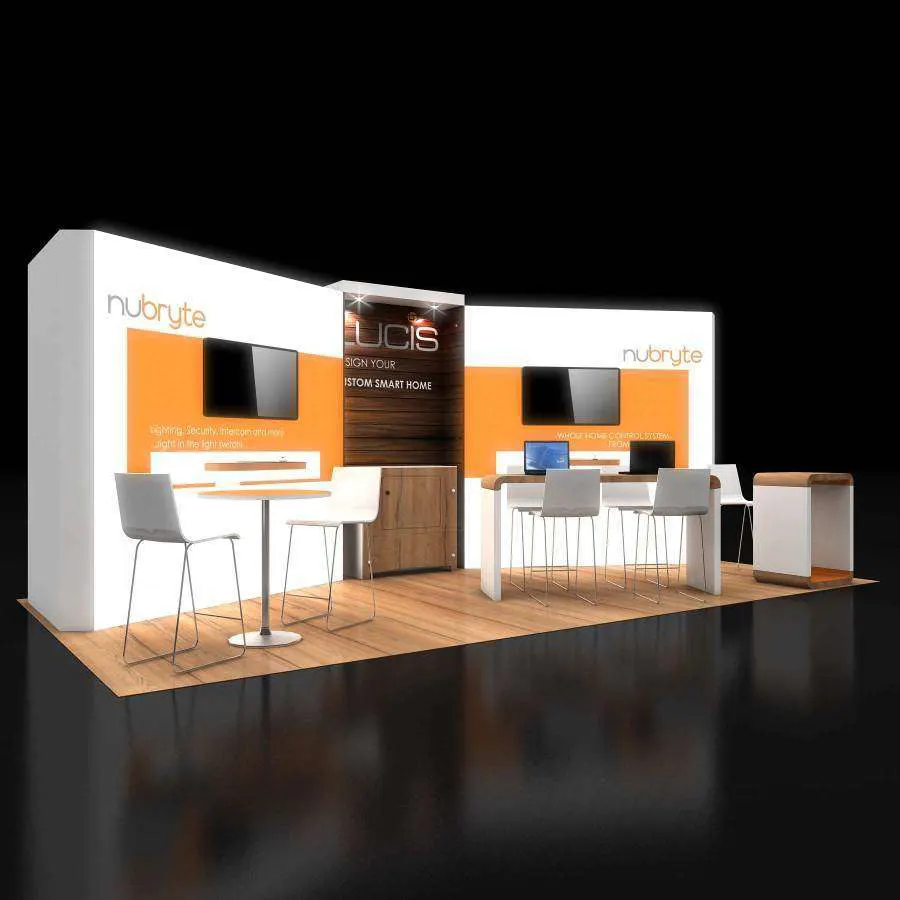 Right Side Perspective View - RLU1020 48: Dynamic 10x20 Trade Show Exhibit Design for Maximum Impact