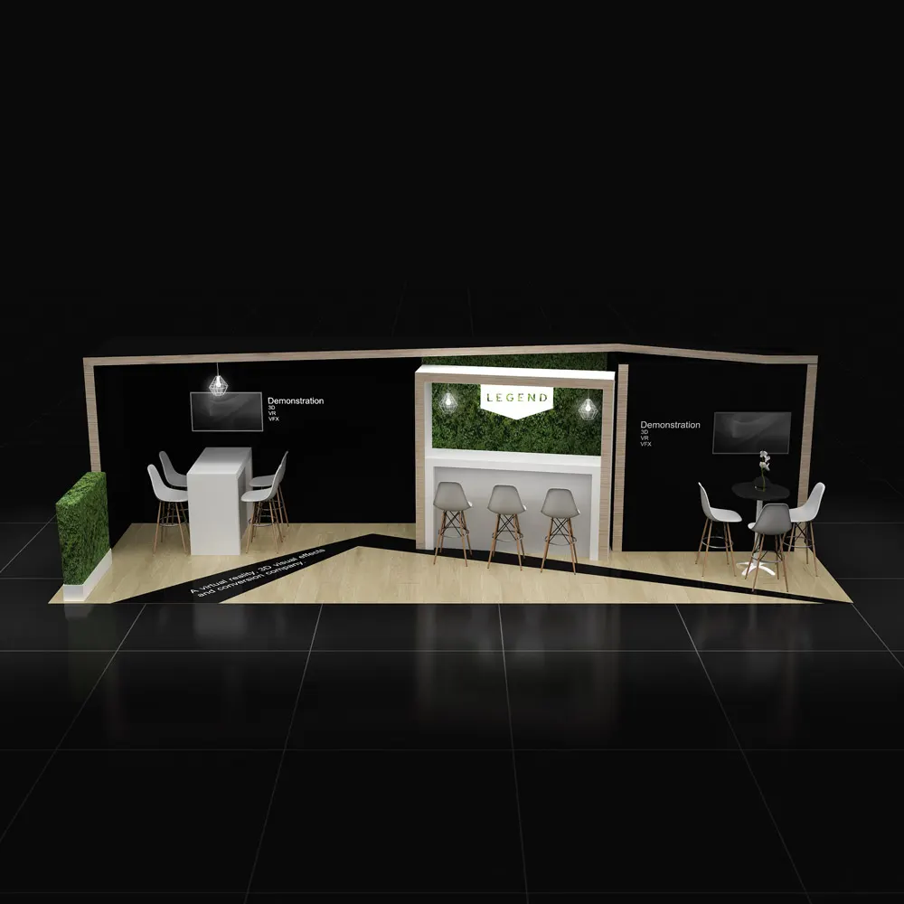 Left Side Perspective View - RLU1030 27: Stylish 10x30 Booth Designs for Visual Brand Presence
