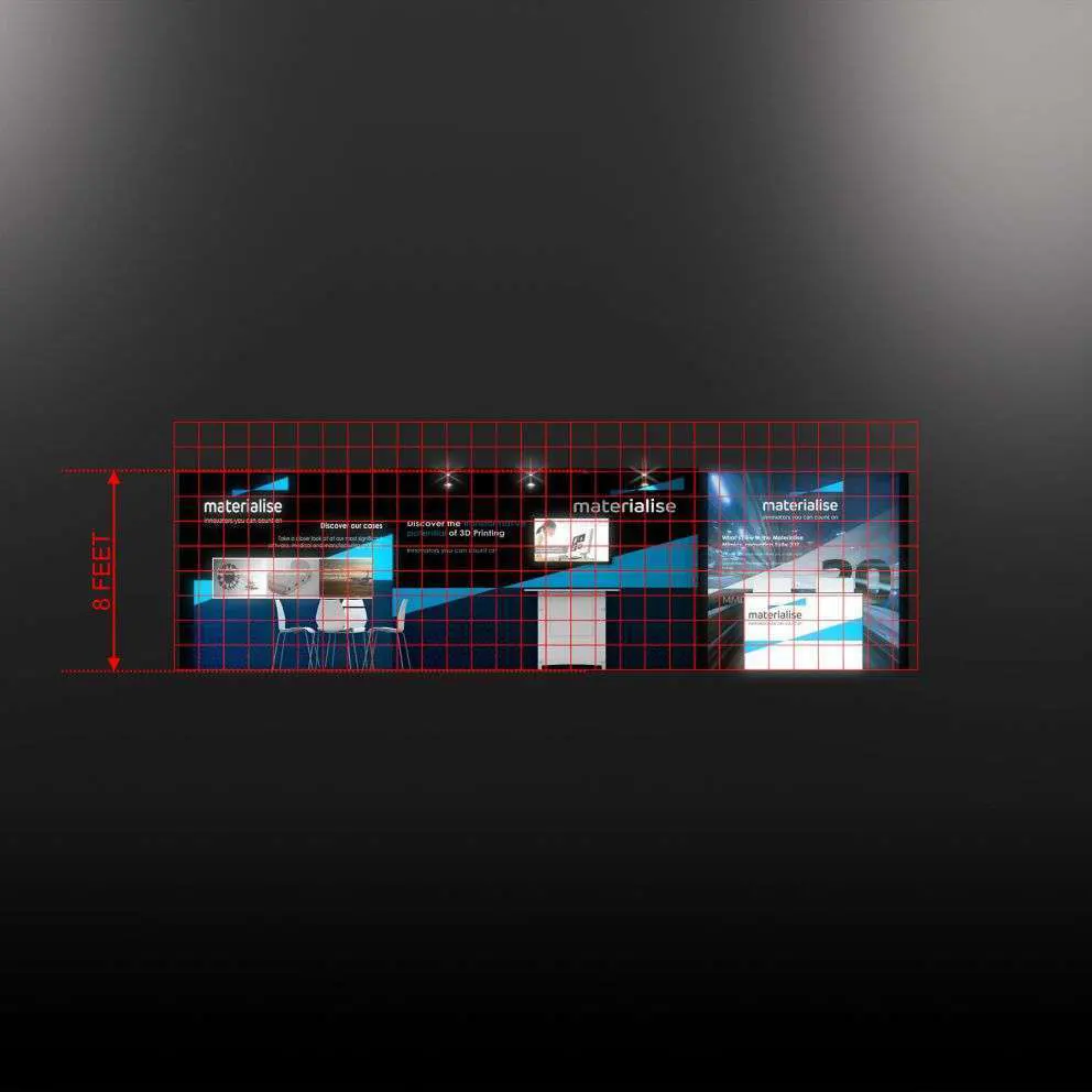 Backlit View - RLU1030 17: Striking 10x30 Trade Show Booth Design for Brand Visibility