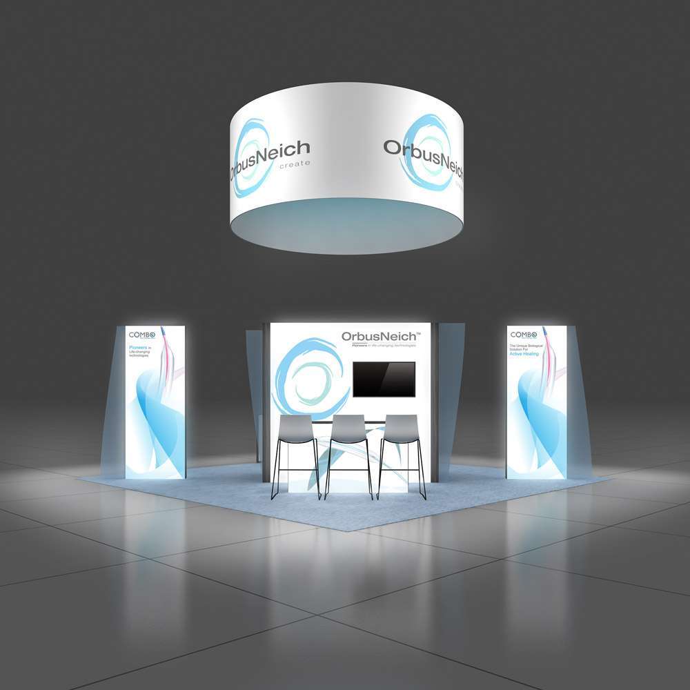 Front View 2 - RL2020 33: Striking 20x20 Trade Show Booth Design for Brand Visibility