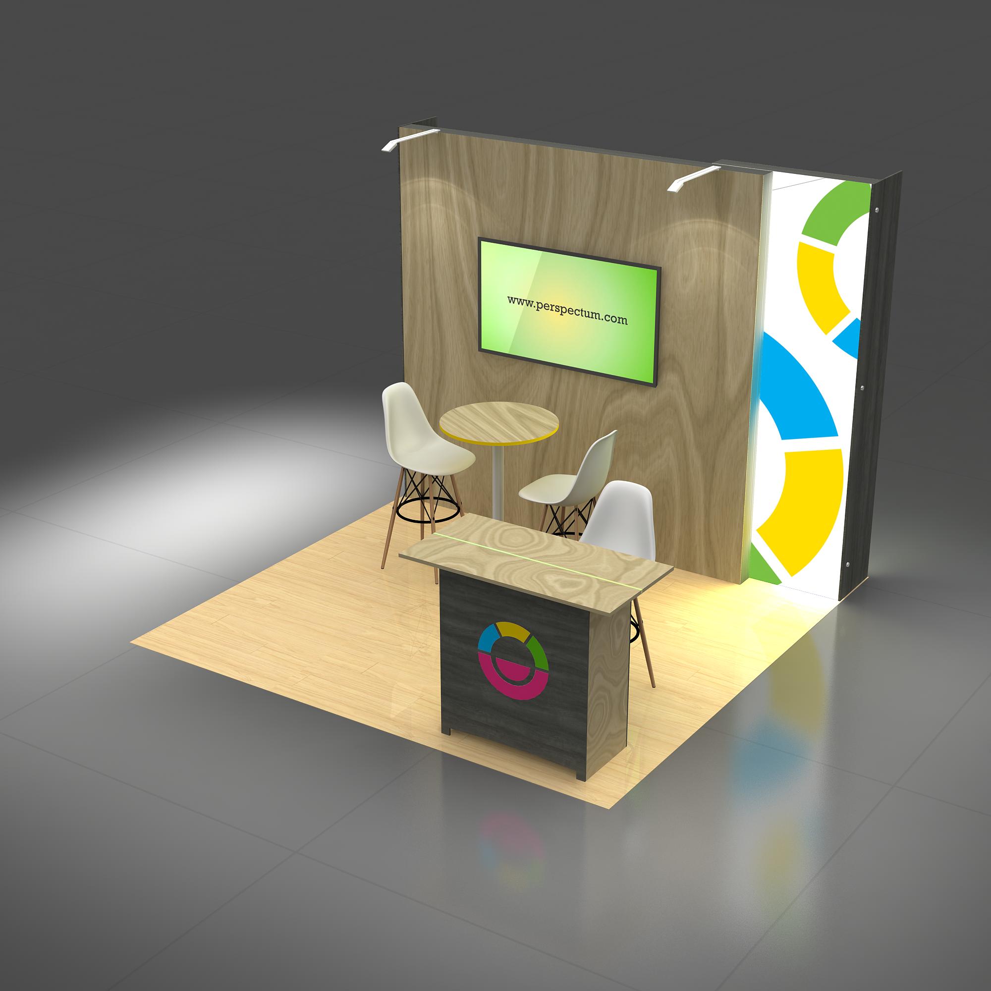 Arial View – RH1010 07: Visually Compelling 10x10 Exhibit Booth for Engagement