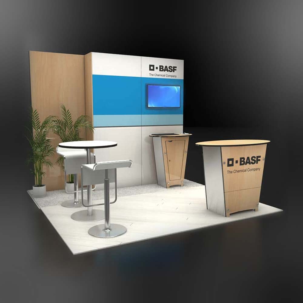 Front View - RCR1010-01: State-of-the-art 10x10 trade show booth designs
