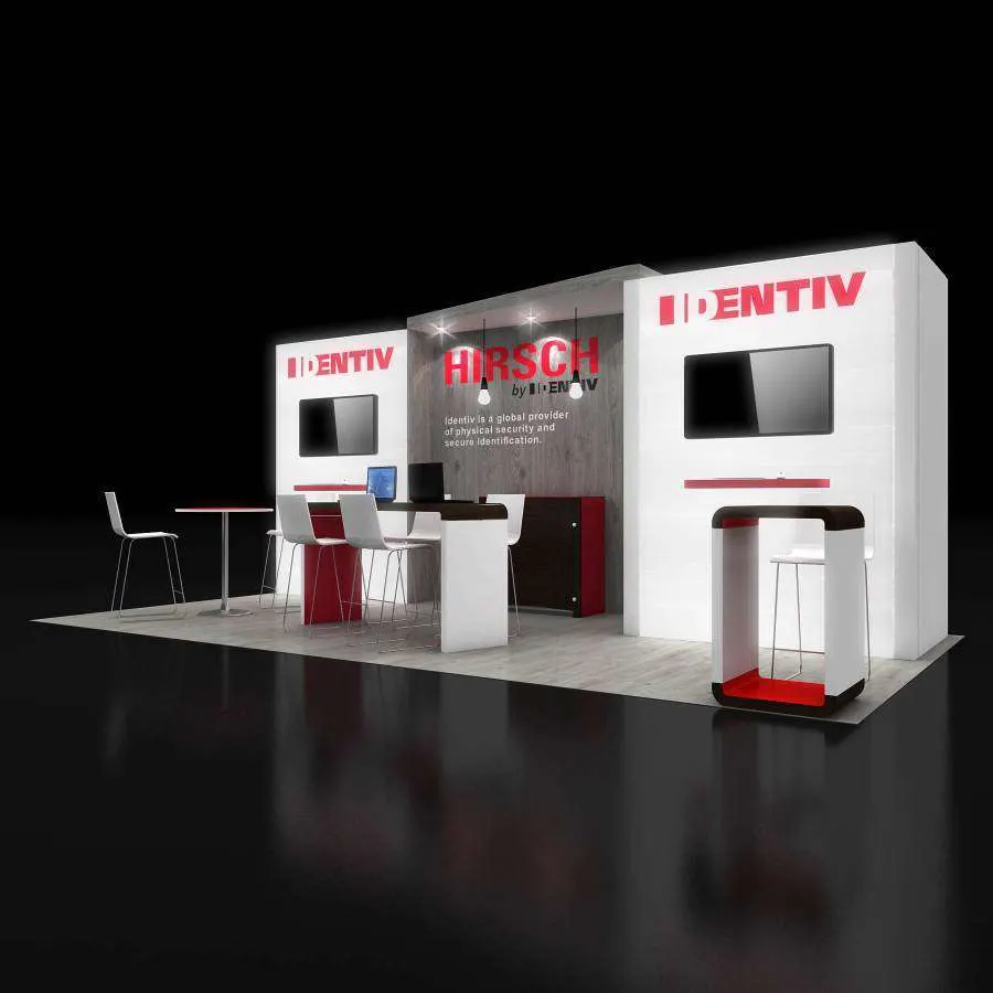 Left Side Perspective View - RLU1020 47: Reliable and majestic 10x20 trade show booth rentals for shows