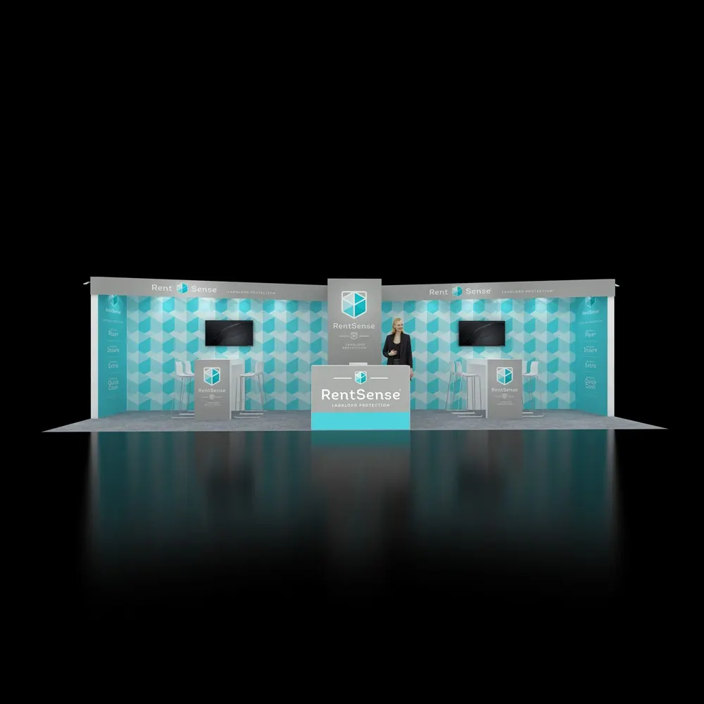 Front View - RLU1030 28: Vibrant 10x30 Exhibit Rentals for Event Presence