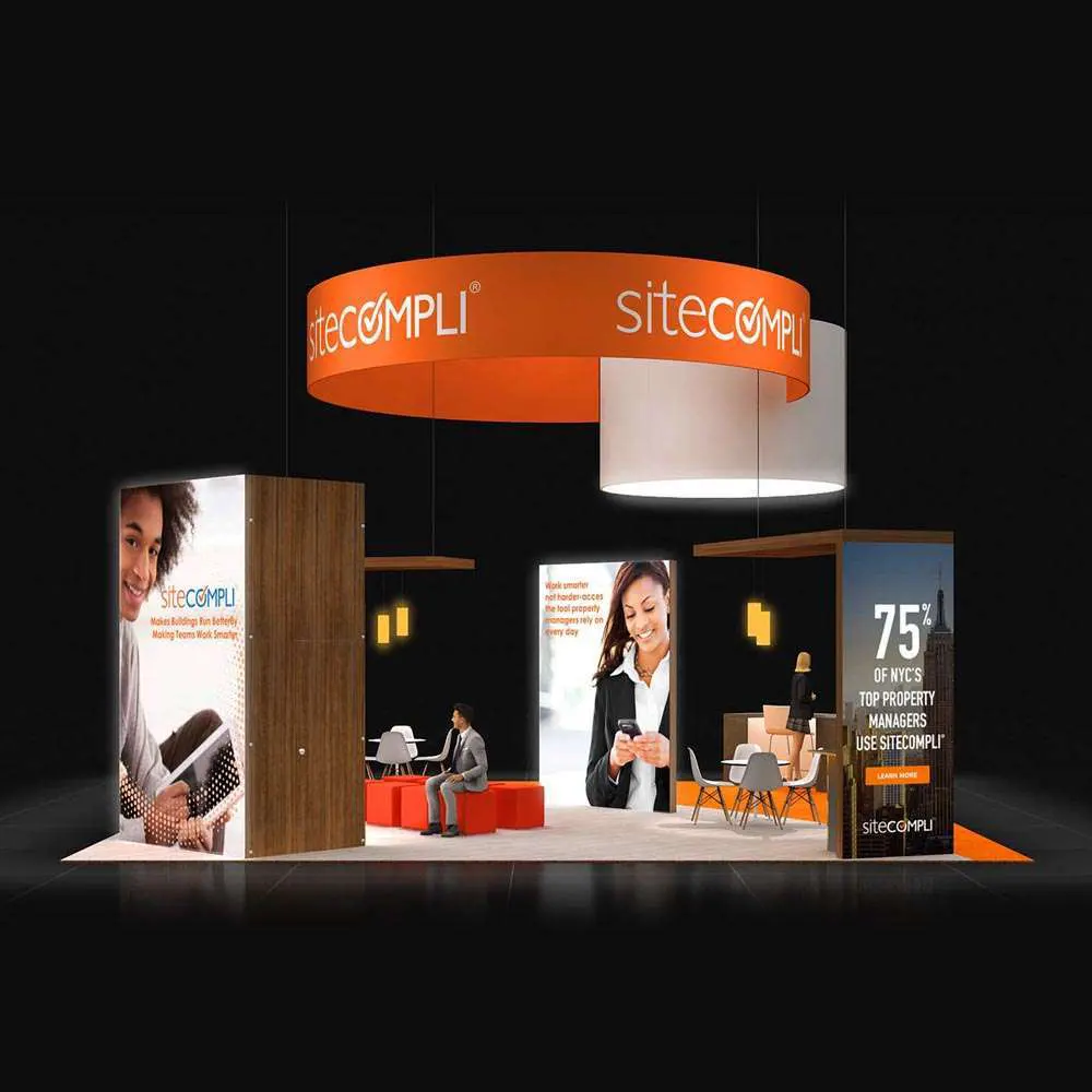 SiteCompli-30X30-04 Back Side Perspective View – RLU3030 63: Vibrant 30x30 Exhibit Rentals Display for Event Presence