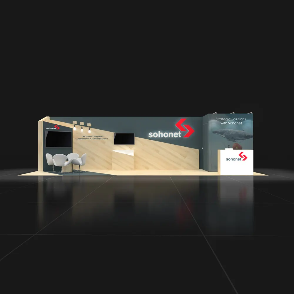 Front View - RLU1030 18: Head-Turning 10x30 Trade Show Booth Design Concept