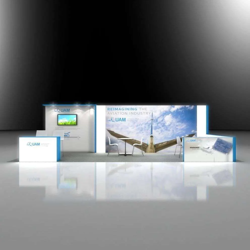 Front View - RLU1030 06: Striking 10x30 Trade Show Booth Design for Brand Visibility