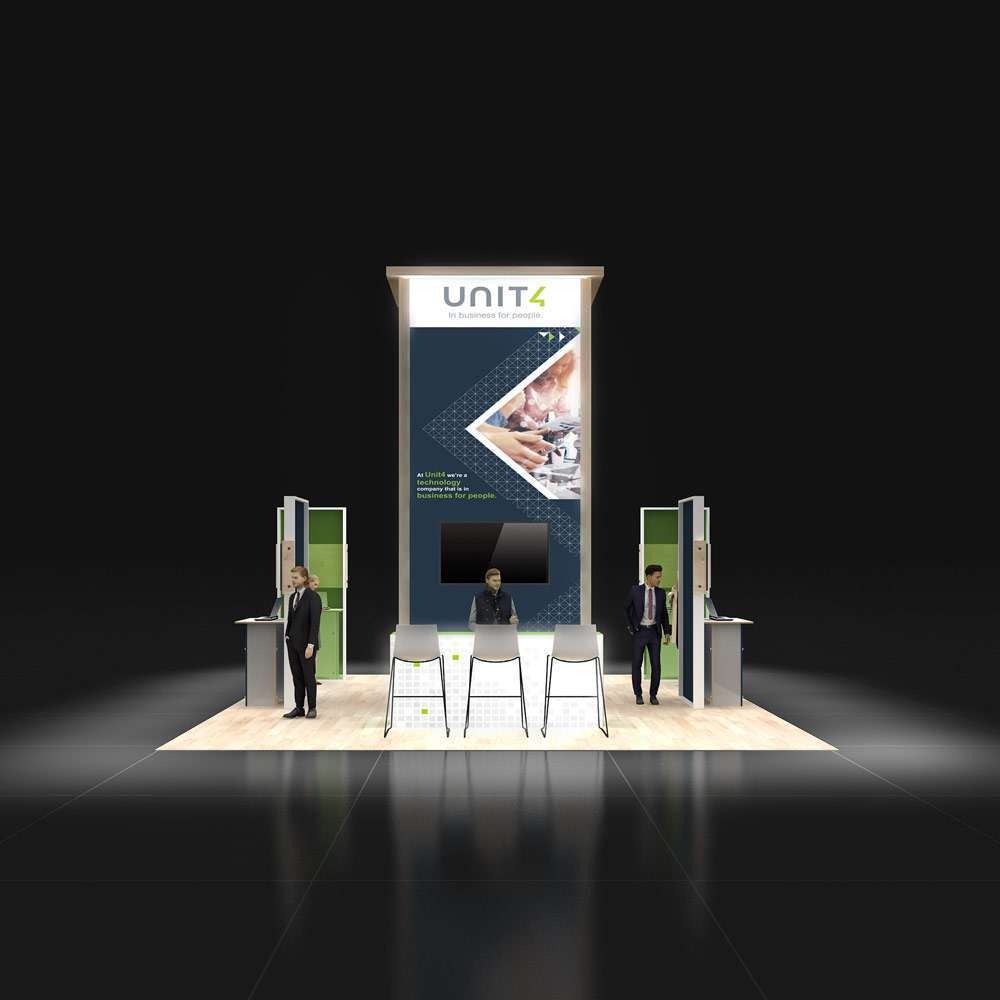 Front View 2 - RL2020 23: Stylish 20x20 Booth Designs for Visual Brand Presence