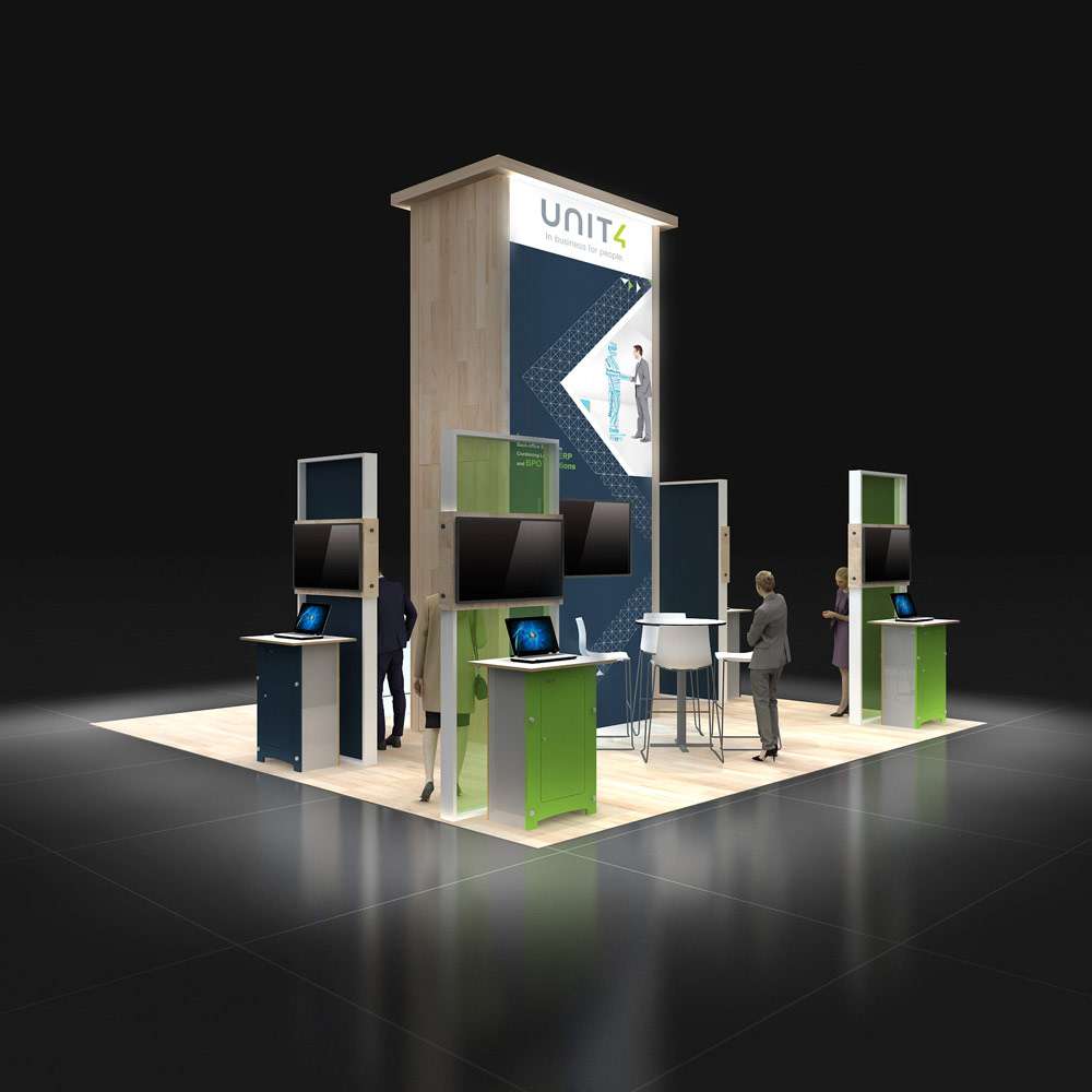 Right Side Perspective View - RL2020 23: Stunning 20x20 Custom Trade Show Exhibit Rental Experience
