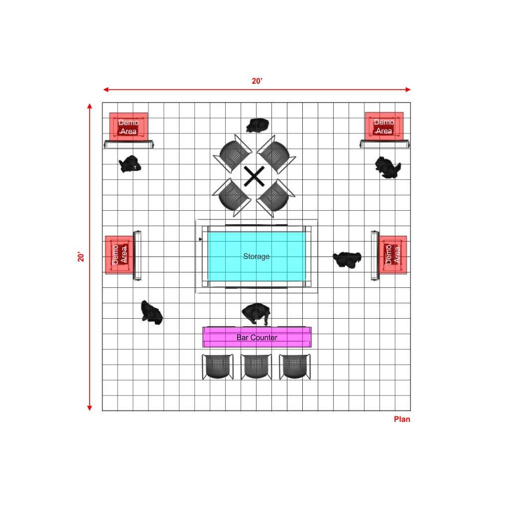 Plan - RL2020 23: Futuristic 20x20 Rental Exhibits for Bold Brand Statement Plan - RL2020 23: Futuristic 20x20 Rental Exhibits for Bold Brand Statement
