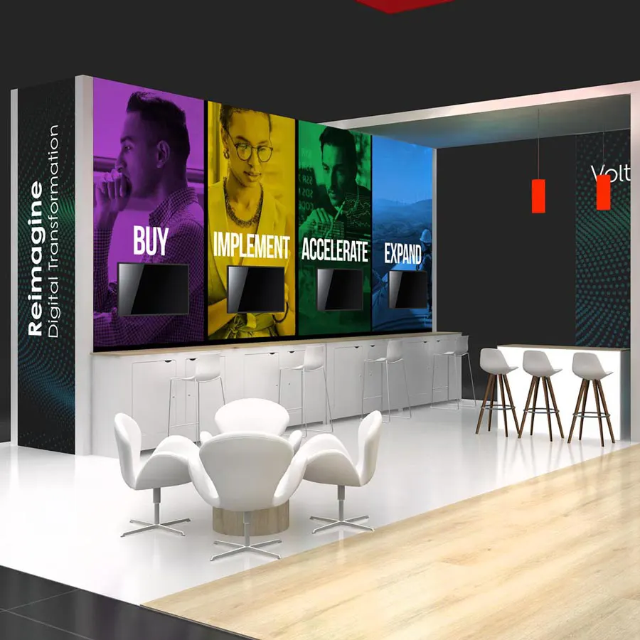 Demo Area – RLU3030 34: Futuristic 30x30 Rental Exhibits for Bold Brand Statement