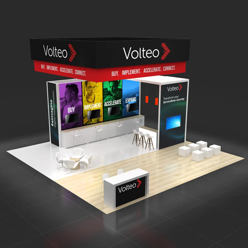 Arial View – RLU3030 34: Visually Compelling 30x30 Exhibit Booth for Engagement 01