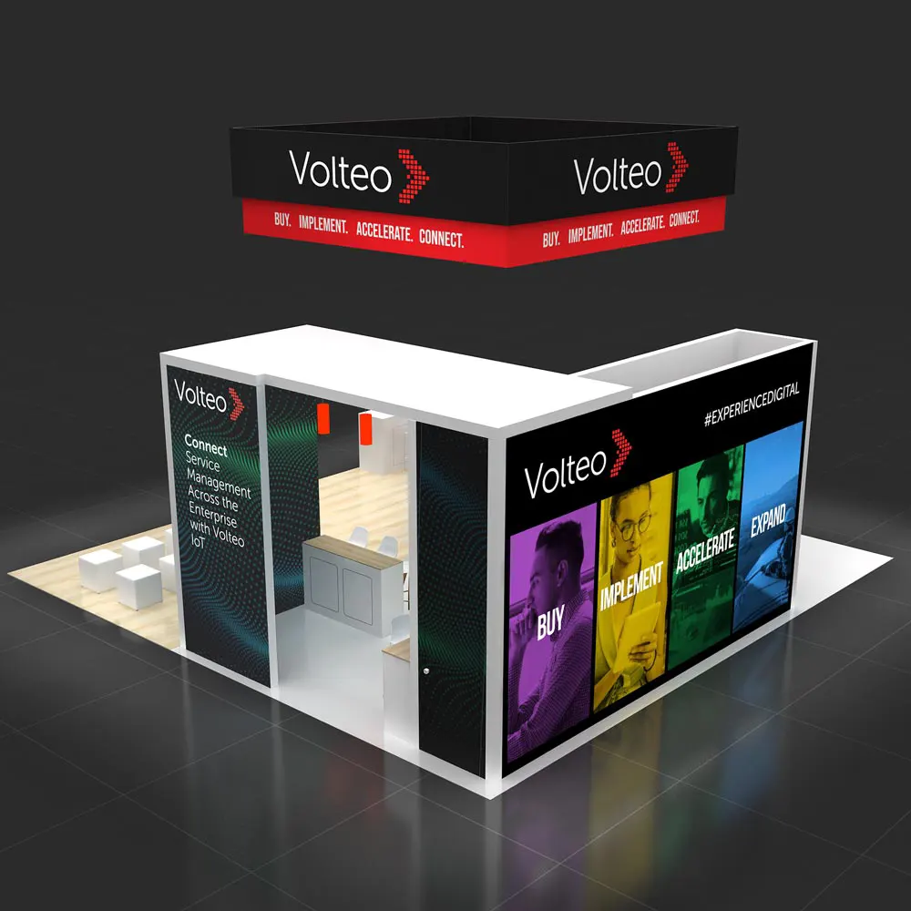Arial View – RLU3030 34: Visually Compelling 30x30 Exhibit Booth for Engagement 02
