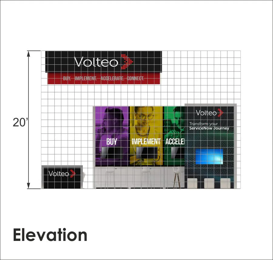 Elevation – RLU3030 34: Stylish 30x30 Booth Designs for Visual Brand Presence