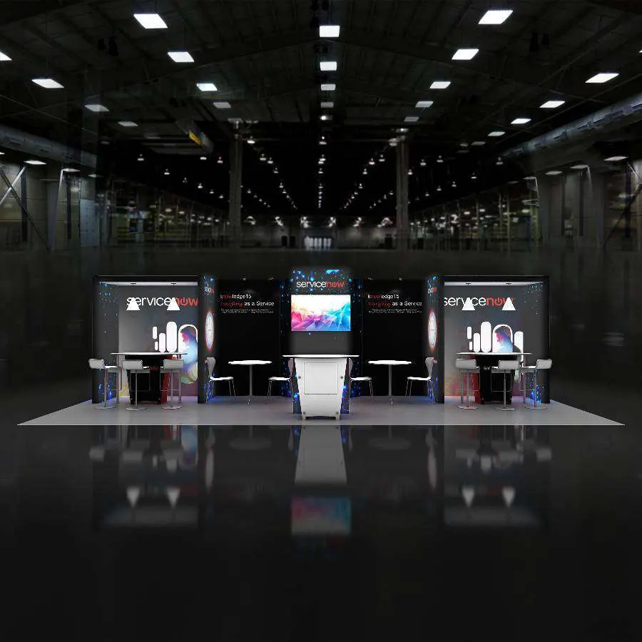 Front View - RLU1030 05: Dynamic 10x30 Trade Show Exhibit Design for Maximum Impact