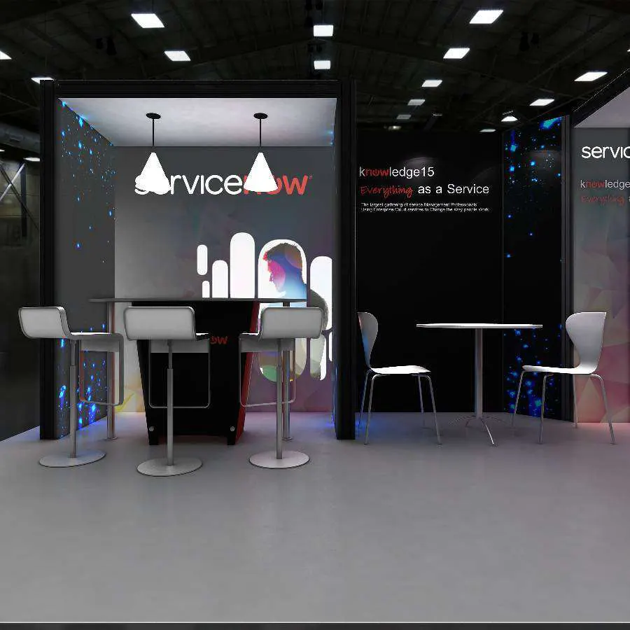 Sitting Area - RLU1030 05: Striking 10x30 Trade Show Booth Design for Brand Visibility