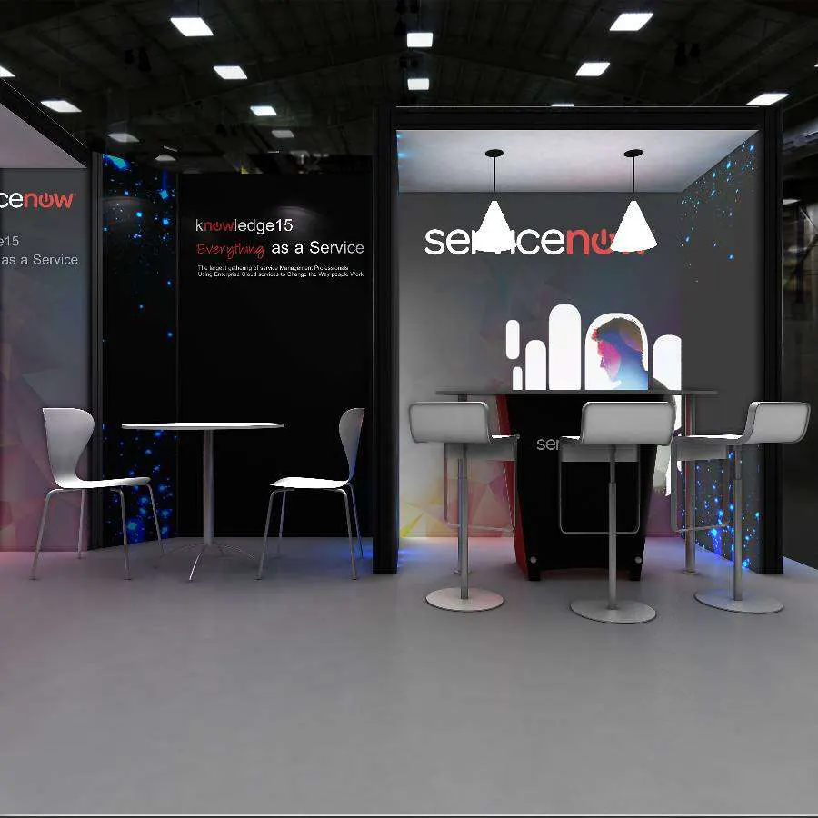 Sitting Area 1 - RLU1030 05: Striking 10x30 Trade Show Booth Design for Brand Visibility
