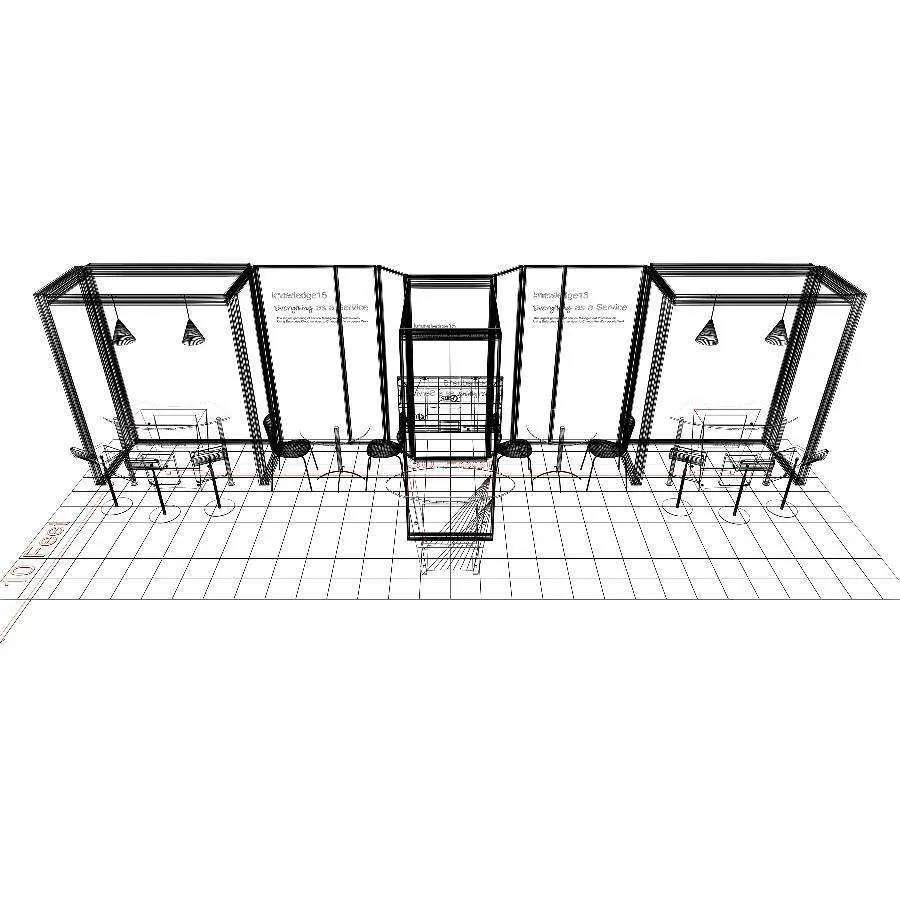 Elevation - RLU1030 05: Sleek 10x30 Exhibit Booth Design for Safe Fleet Trade Shows