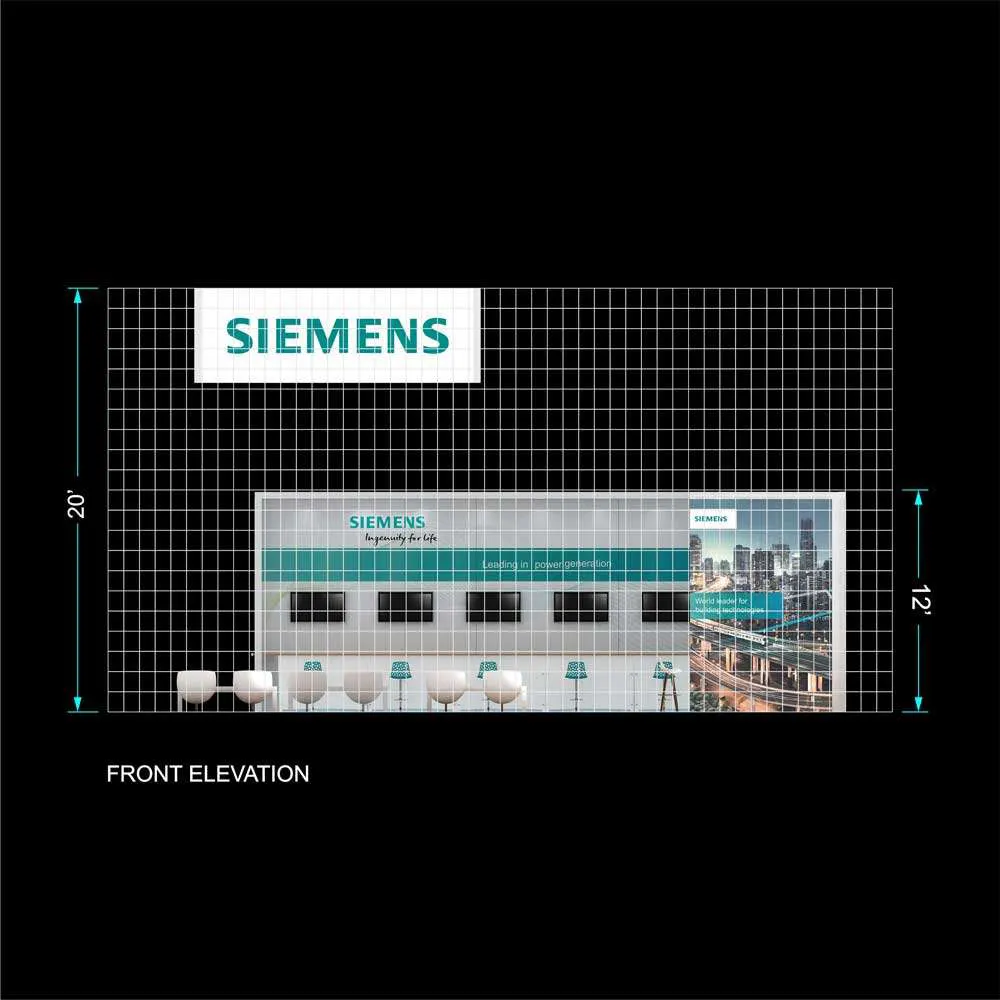 Elevation – RLU5050 12: Stylish 50x50 Booth Designs for Visual Brand Presence