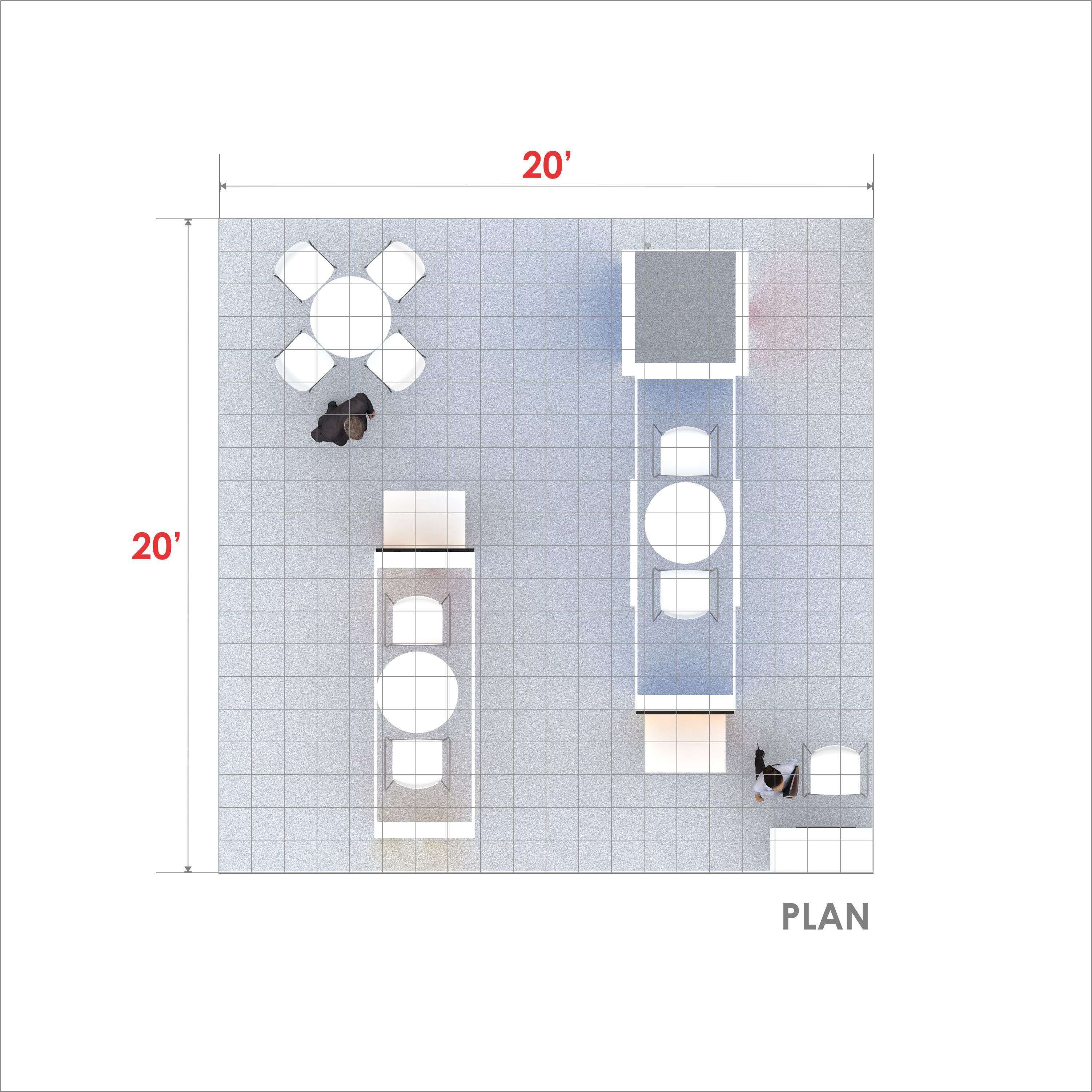 Plan - RL2020 06: Sleek 20x20 Exhibit Booth Design for Safe Fleet Trade Shows