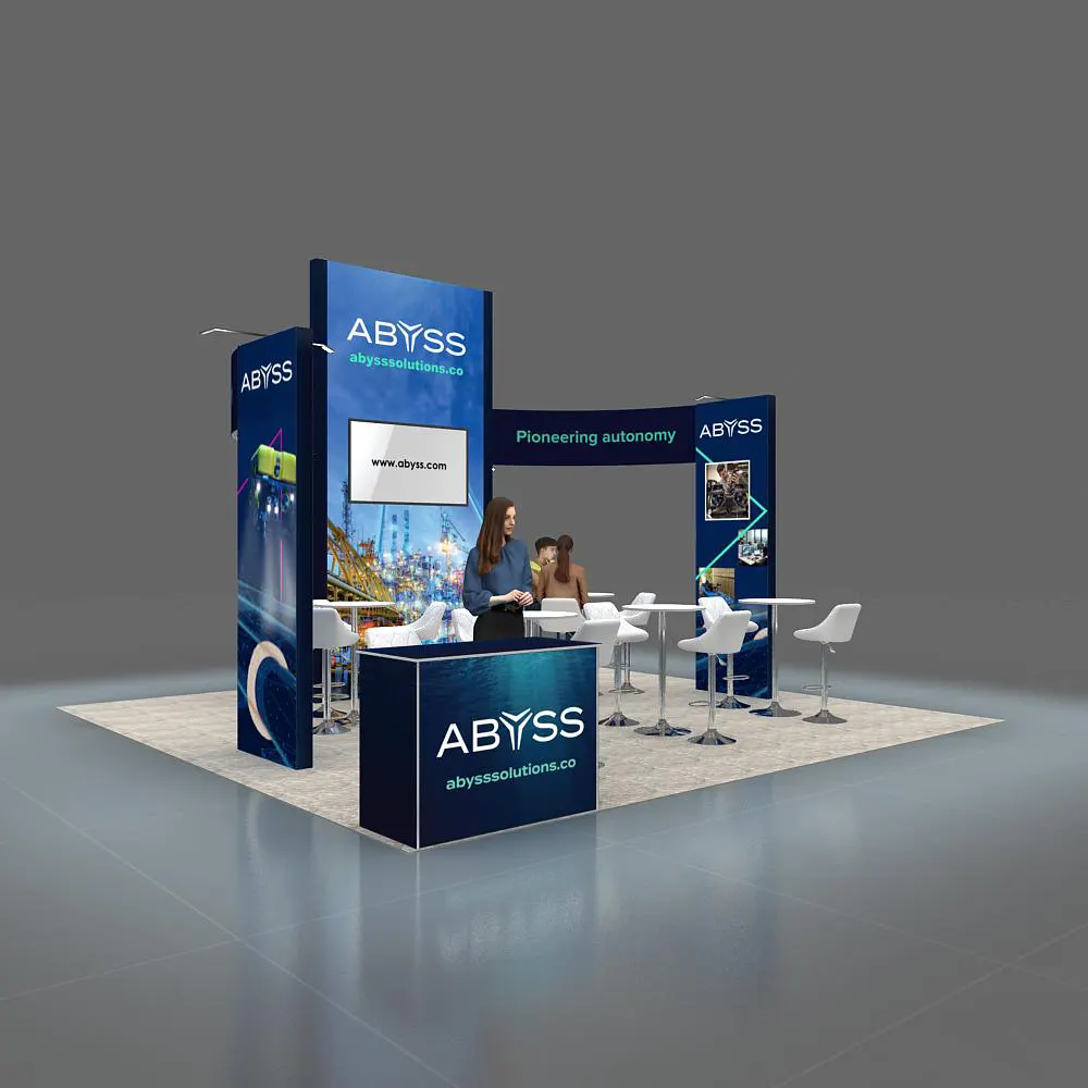 Side View - 20x20 Booth Rental Design -YRLU2020 101