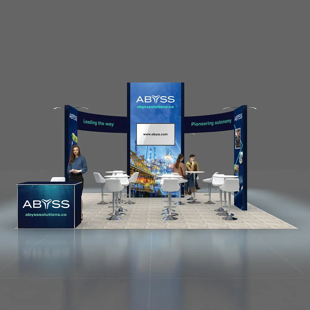 Front View - 20x20 Exhibit Booth Design - YRLU2020 101