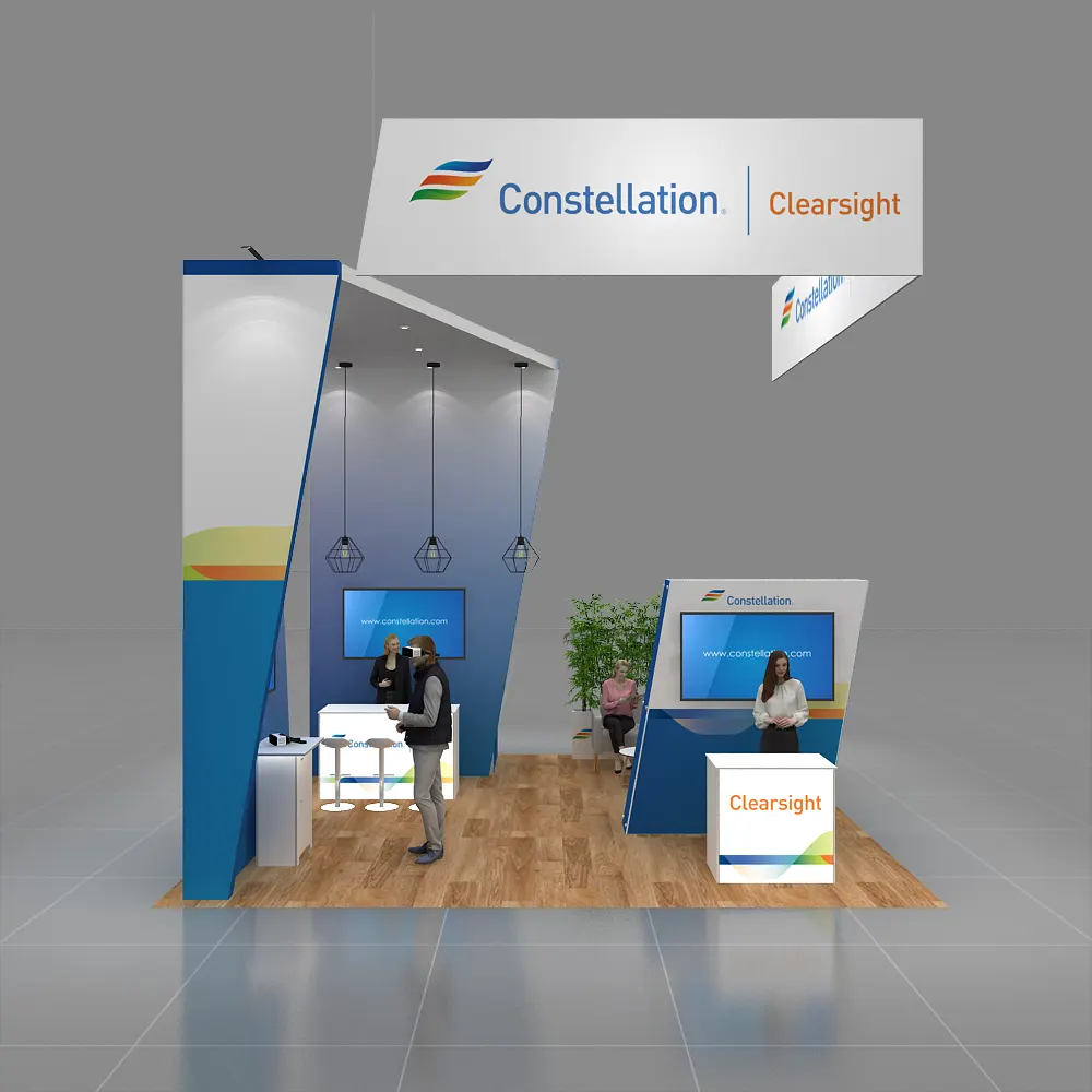 Front View - 20x20 Exhibit Booth Design -YRLU2020 119