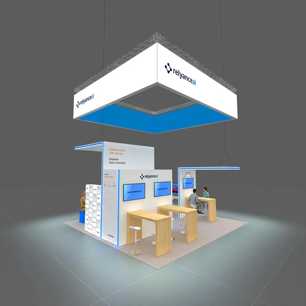 Side View - 20x20 Exhibit Booth Design - YRLU2020 15